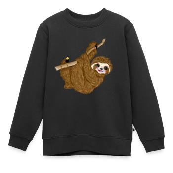Bébé paresseux - Sweat Premium enfant bio - noir - Devant - AI Model Kid Female (0cm)