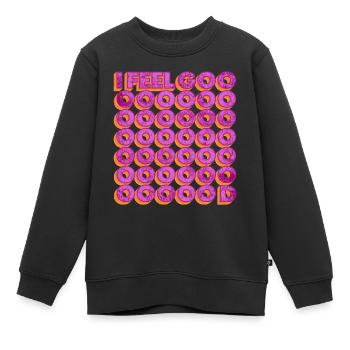 Je me sens bien | Bonne humeur bonne idée cadeau - Sweat Premium enfant bio - noir - Devant - AI Model Kid Female (0cm)