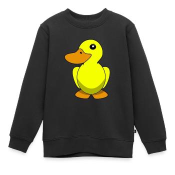 Ente Quietscheente gelb Kinder - Kinder Premium Organic Sweatshirt - Schwarz - Vorne - AI Model Kid Female (0cm)