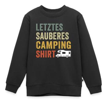 letztes sauberes camping shirt - Kinder Premium Organic Sweatshirt - Schwarz - Vorne - AI Model Kid Female (0cm)