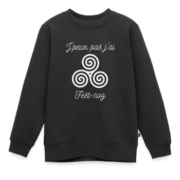 Ich kann kein Fest-Noz haben - Kinder Premium Organic Sweatshirt - Schwarz - Vorne - AI Model Kid Female (0cm)