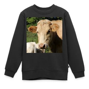 Affiche vache - Sweat Premium enfant bio - noir - Devant - AI Model Kid Female (0cm)