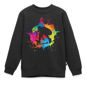 Scooter - Kinder Premium Organic Sweatshirt - Schwarz - Vorne - AI Model Kid Female (0cm)