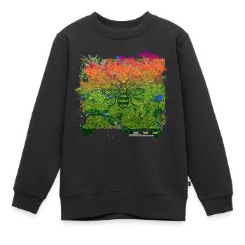Mancunian Honigbiene über Mitternacht Manchester - Kinder Premium Organic Sweatshirt - Schwarz - Vorne - AI Model Kid Female (0cm)