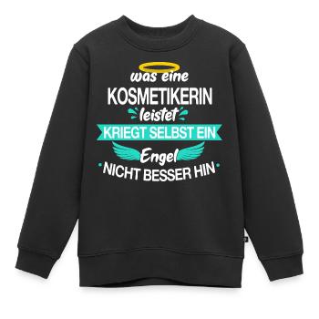 Kosmetikerinnen Kosmetikerin Engel Beruf Spruch - Kinder Premium Organic Sweatshirt - Schwarz - Vorne - AI Model Kid Female (0cm)