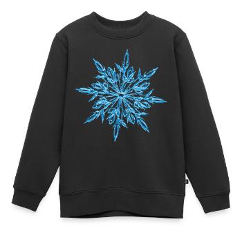 Schneeflocke Eiskristall Winter - Kinder Premium Organic Sweatshirt - Schwarz - Vorne - AI Model Kid Female (0cm)