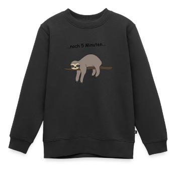 Faultier Schlafen Wecker - Kinder Premium Organic Sweatshirt - Schwarz - Vorne - AI Model Kid Female (0cm)
