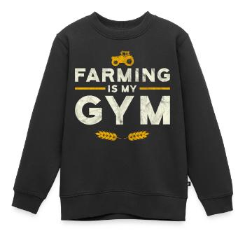 Landwirtschaft ist mein Fitnessstudio - Kinder Premium Organic Sweatshirt - Schwarz - Vorne - AI Model Kid Female (0cm)