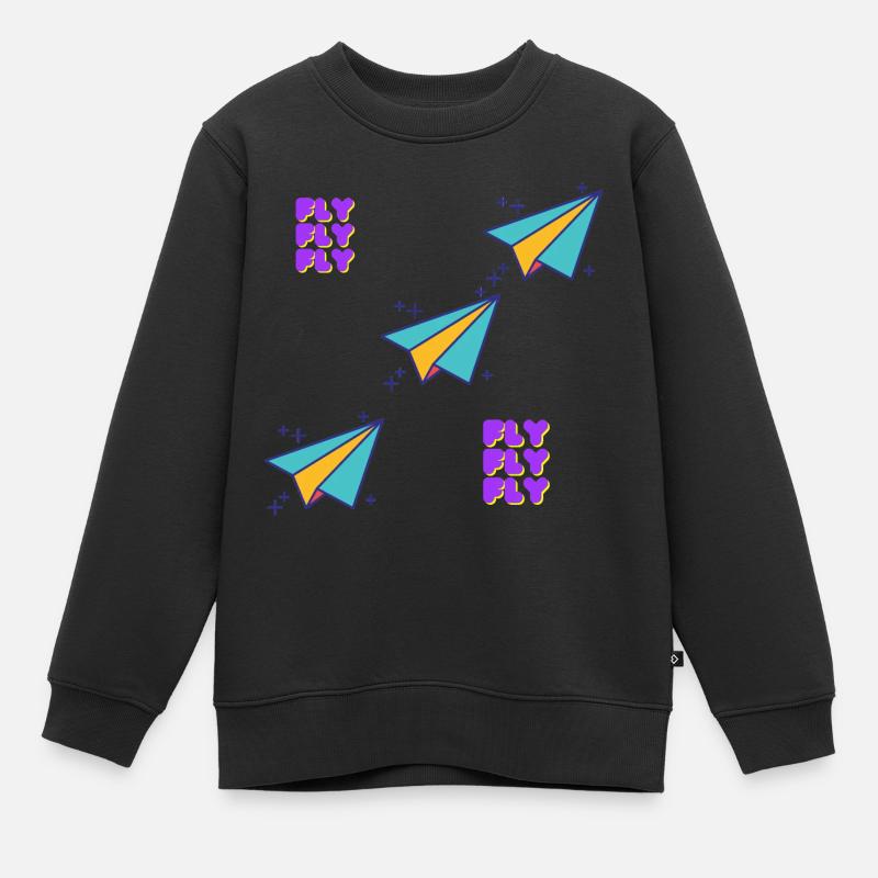 FLY, FLY, FLY - Kids Premium Organic Sweatshirt - black