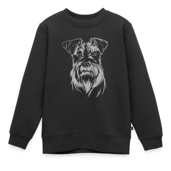 Moustache - chien - Sweat Premium enfant bio - noir - Devant - AI Model Kid Female (0cm)