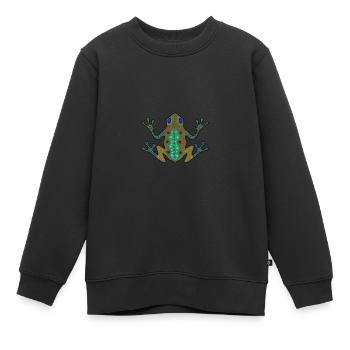 Grenouille d'art aborigène - Sweat Premium enfant bio - noir - Devant - AI Model Kid Female (0cm)