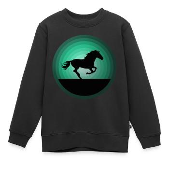 Chevaux équitation sport équestre - Sweat Premium enfant bio - noir - Devant - AI Model Kid Female (0cm)