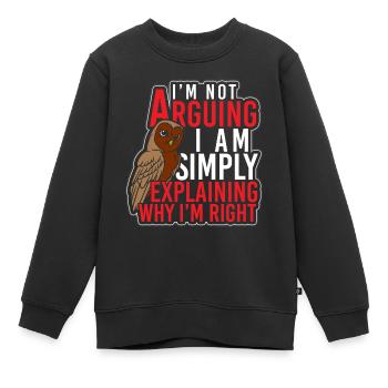 Eule Nachteule Kauz - Kinder Premium Organic Sweatshirt - Schwarz - Vorne - AI Model Kid Female (0cm)