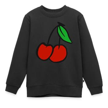Cerise fruit cerises verger fruit en bonne santé - Sweat Premium enfant bio - noir - Devant - AI Model Kid Female (0cm)