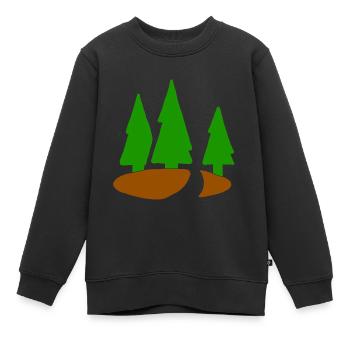 Conifère arbre de noël sapin forêt sapin - Sweat Premium enfant bio - noir - Devant - AI Model Kid Female (0cm)