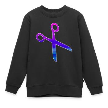 Friseur Schere - Kinder Premium Organic Sweatshirt - Schwarz - Vorne - AI Model Kid Female (0cm)