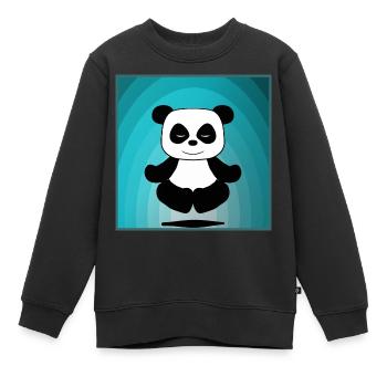 Panda - Kinder Premium Organic Sweatshirt - Schwarz - Vorne - AI Model Kid Female (0cm)