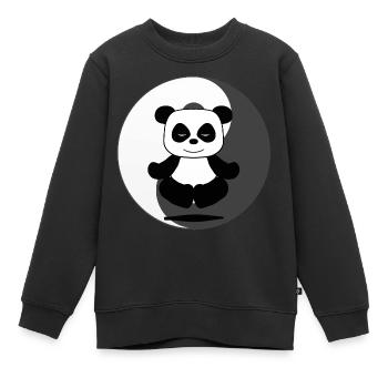 Panda - Kinder Premium Organic Sweatshirt - Schwarz - Vorne - AI Model Kid Female (0cm)