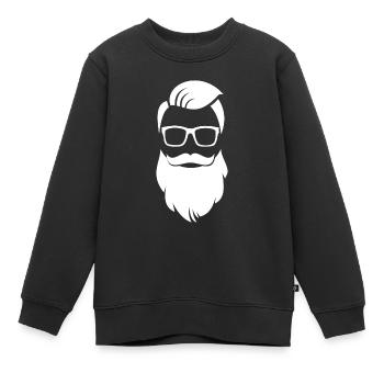 Hipster - Sweat Premium enfant bio - noir - Devant - AI Model Kid Female (0cm)