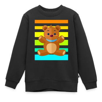 Teddybär Sunset - Kinder Premium Organic Sweatshirt - Schwarz - Vorne - AI Model Kid Female (0cm)