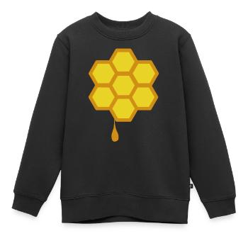 Miel abeille cadeau nid d'abeille insectes apiculteur - Sweat Premium enfant bio - noir - Devant - AI Model Kid Female (0cm)