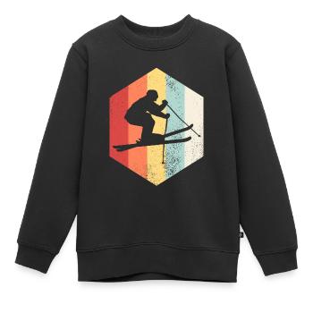 Retro Ski Ski - Kinder Premium Organic Sweatshirt - Schwarz - Vorne - AI Model Kid Female (0cm)