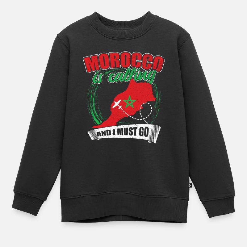 Maroc Appelez - Sweat Premium enfant bio - noir