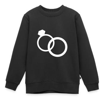 Anneaux de mariage alliances mariage bague de mariage - Sweat Premium enfant bio - noir - Devant - AI Model Kid Female (0cm)