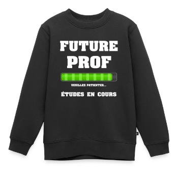 FUTURE PROF - Sweat Premium enfant bio - noir - Devant - AI Model Kid Female (0cm)