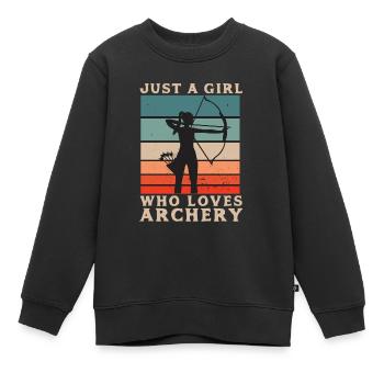 Tir à l'arc - Tir à l'arc - Arc et flèche - Sweat Premium enfant bio - noir - Devant - AI Model Kid Female (0cm)
