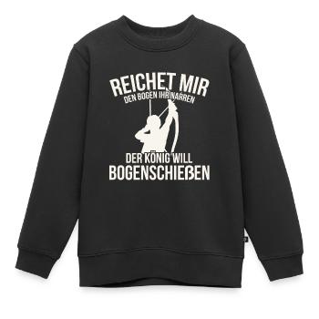 Bogenschießen - Kinder Premium Organic Sweatshirt - Schwarz - Vorne - AI Model Kid Female (0cm)