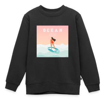 Ocean child t-shirt | Bestseller | - Kinder Premium Organic Sweatshirt - Schwarz - Vorne - AI Model Kid Female (0cm)