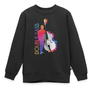 Kontrabass - Kinder Premium Organic Sweatshirt - Schwarz - Vorne - AI Model Kid Female (0cm)