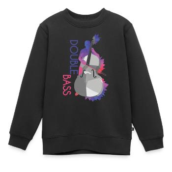 Kontrabass - Kinder Premium Organic Sweatshirt - Schwarz - Vorne - AI Model Kid Female (0cm)