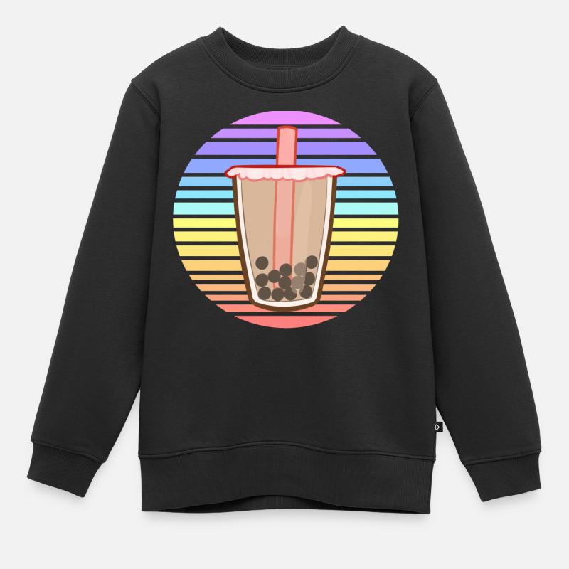 Bubble Tea Sunset - Sweat Premium enfant bio - noir