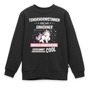 Tenorhorn Blasinstrument Tenorhornistin Spruch - Kinder Premium Organic Sweatshirt - Schwarz - Vorne - AI Model Kid Female (0cm)