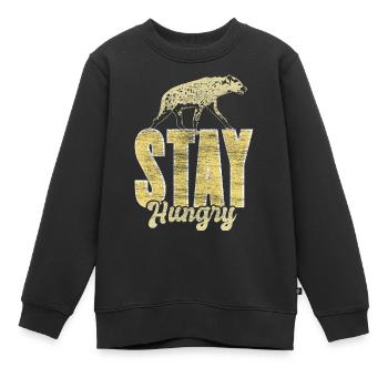 Hyäne Lachen Tiere Geschenk - Kinder Premium Organic Sweatshirt - Schwarz - Vorne - AI Model Kid Female (0cm)