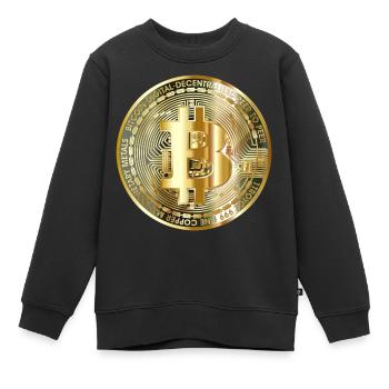 Bitcoin Shirt Sweatshirt monnaie numérique Bitcoin - Sweat Premium enfant bio - noir - Devant - AI Model Kid Female (0cm)