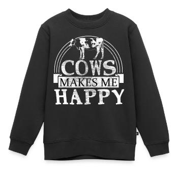 Kuh Kuhglocke Tier Geschenk - Kinder Premium Organic Sweatshirt - Schwarz - Vorne - AI Model Kid Female (0cm)
