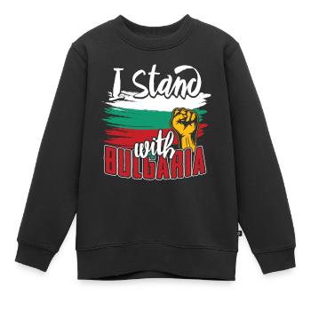 Bulgarie - Sweat Premium enfant bio - noir - Devant - AI Model Kid Female (0cm)
