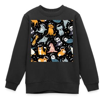 Animaux de l'espace, animaux dans l'espace, animaux astronautes - Sweat Premium enfant bio - noir - Devant - AI Model Kid Female (0cm)
