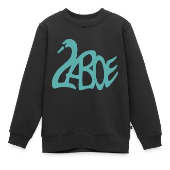 Laboe cygne turquoise - Sweat Premium enfant bio - noir - Devant - AI Model Kid Female (0cm)