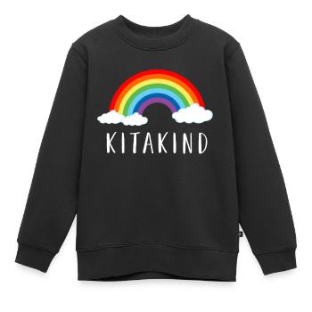 Kitakind | Kita | Kindergarten | Regenbogen - Kinder Premium Organic Sweatshirt - Schwarz - Vorne - AI Model Kid Female (0cm)