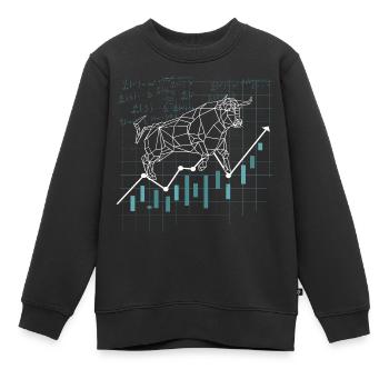 partager Bullish Stock trader cadeau gift - Sweat Premium enfant bio - noir - Devant - AI Model Kid Female (0cm)