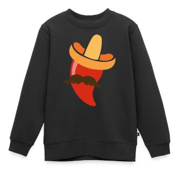Mexikanische Peperoni Design - Kinder Premium Organic Sweatshirt - Schwarz - Vorne - AI Model Kid Female (0cm)