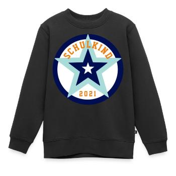 SCHULKIND 2021 - EINSCHULUNG - SCHULANFÄNGER - Kinder Premium Organic Sweatshirt - Schwarz - Vorne - AI Model Kid Female (0cm)