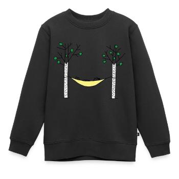 Hamac couleur hamac - Sweat Premium enfant bio - noir - Devant - AI Model Kid Female (0cm)