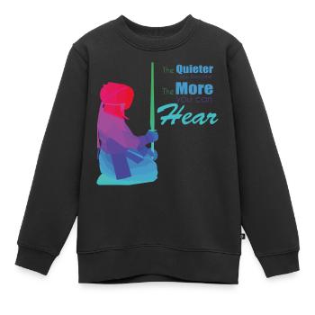 Kendo - Sweat Premium enfant bio - noir - Devant - AI Model Kid Female (0cm)