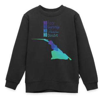 Kendo - Sweat Premium enfant bio - noir - Devant - AI Model Kid Female (0cm)