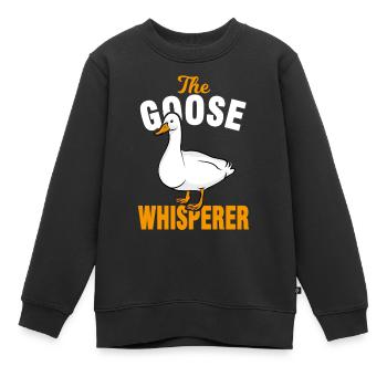 Oies d’oies chuchoteur - Sweat Premium enfant bio - noir - Devant - AI Model Kid Female (0cm)